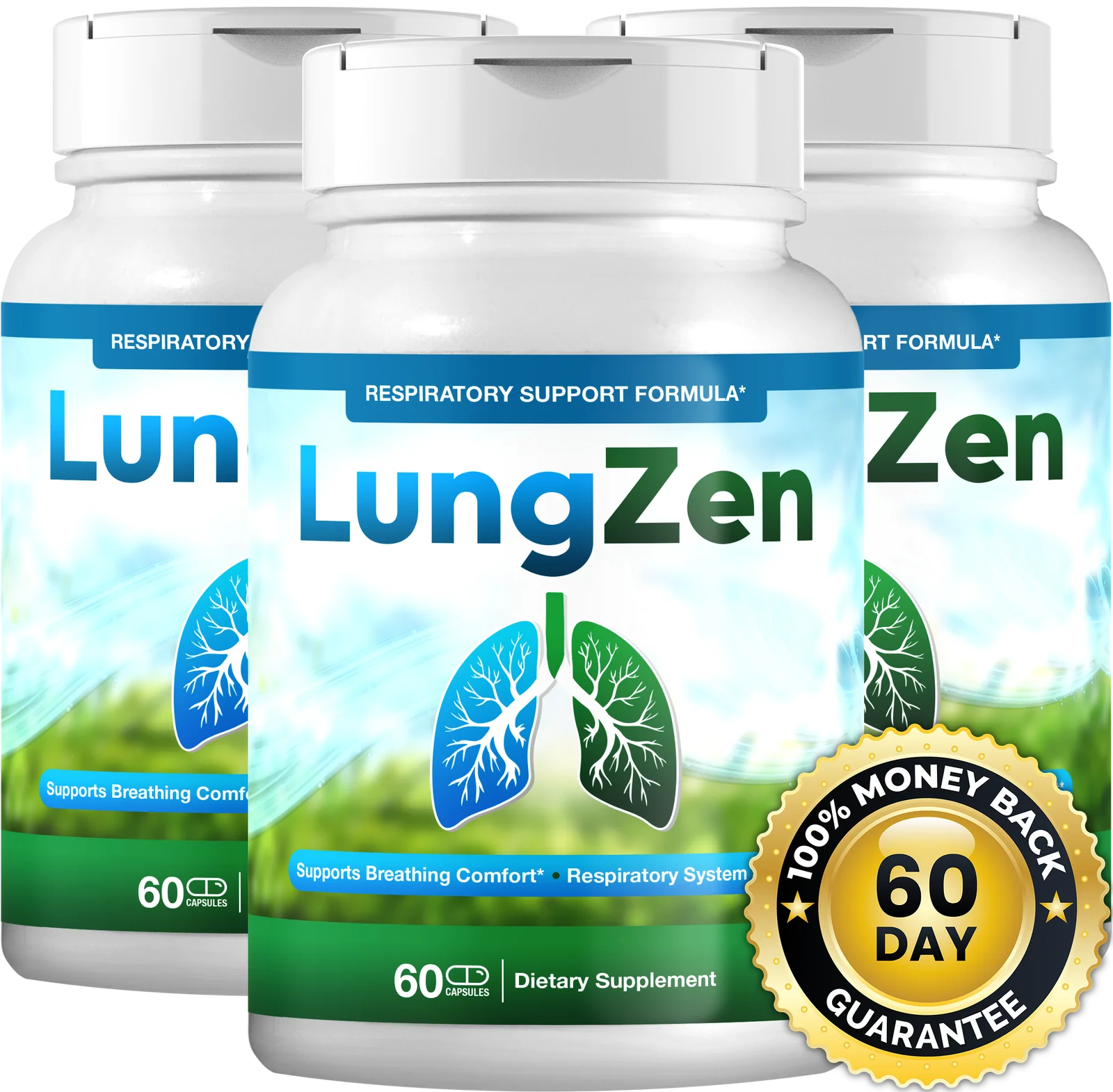 LungZen Lung Health Supplement Bottles